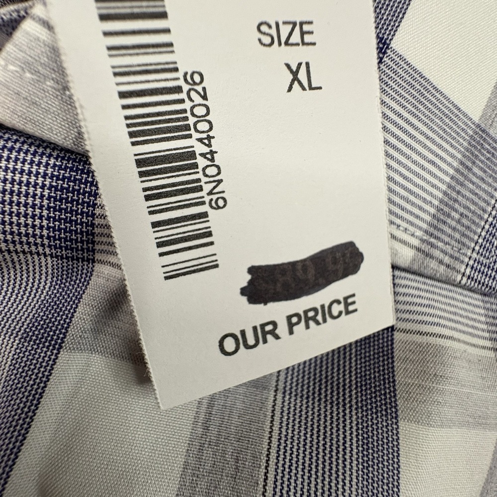 Egara Men's XL NWT Purple Plaid Non-Iron Slim Fit LS Dress Shirt SEE DESCRIPTION - Picture 6 of 16